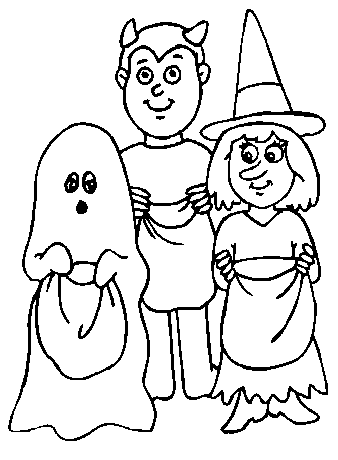 Pix For > Trick Or Treat Coloring Pages