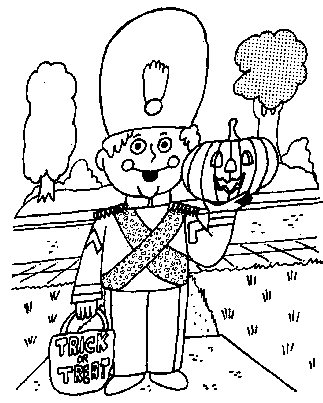 Trick Or Treat Coloring Pages Halloween Trick Treating Printables