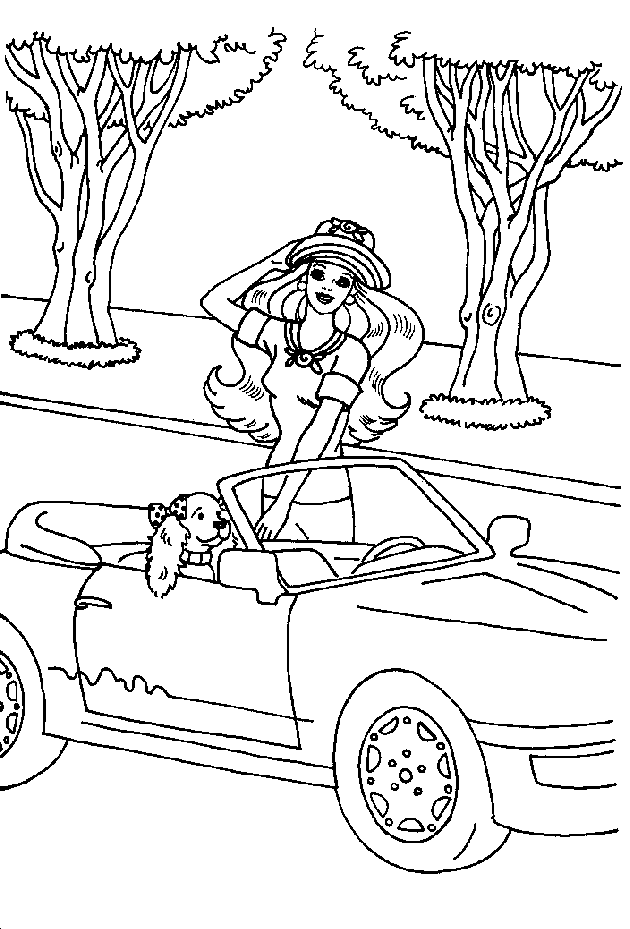 Super Barbie girl song Driving Coloring pages to print | Coloring 