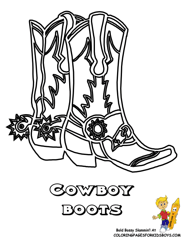 how to draw cowboy boots Colouring Pages (page 2)