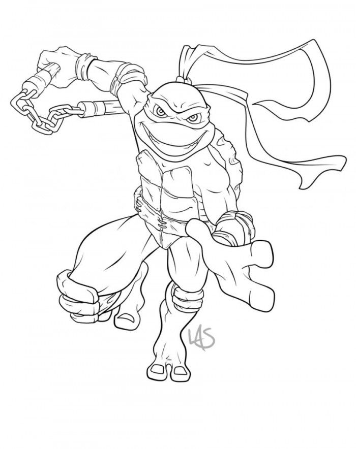 Ninja Turtles Coloring Pages Michelangelo