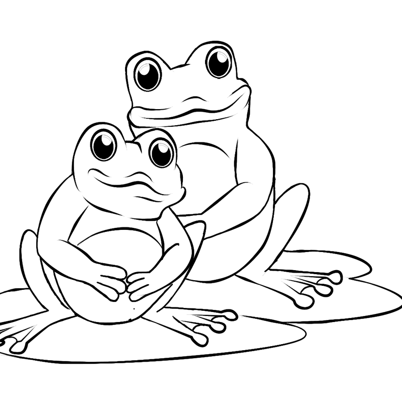 Frog Outline Template Coloring Home