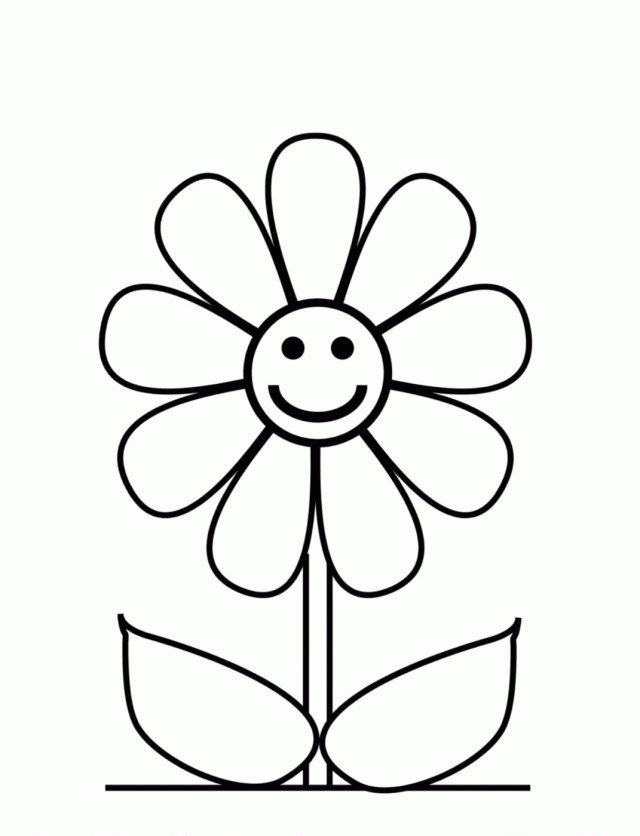 Happy Flower Coloring Pages Flower Coloring Pages 2 Flower 133352 