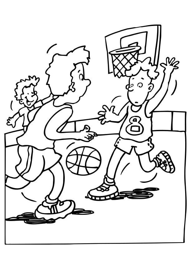 Download Playing Basketball Coloring Pages Or Print Playing 