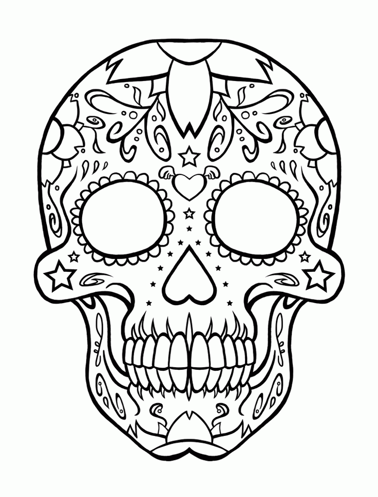 Sugar Skull Coloring Pages To Print Free