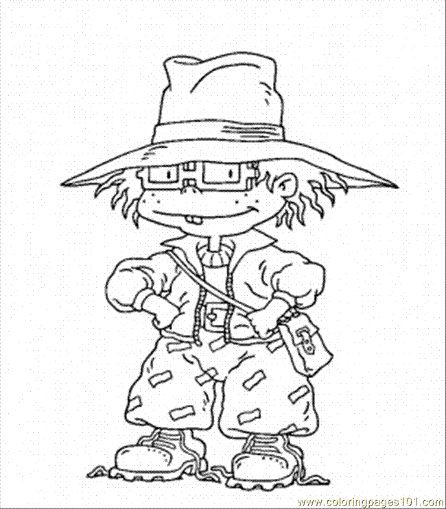 Coloring Pages Funny Chuckie (Cartoons > Rugrats) - free printable 