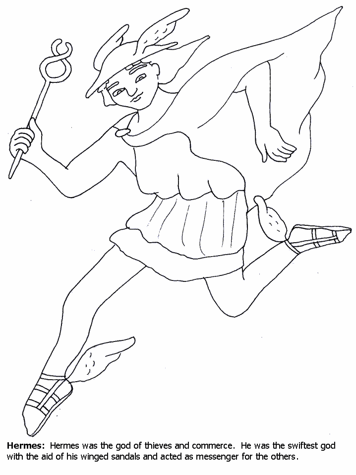 Hermes Greek Coloring Pages & Coloring Book