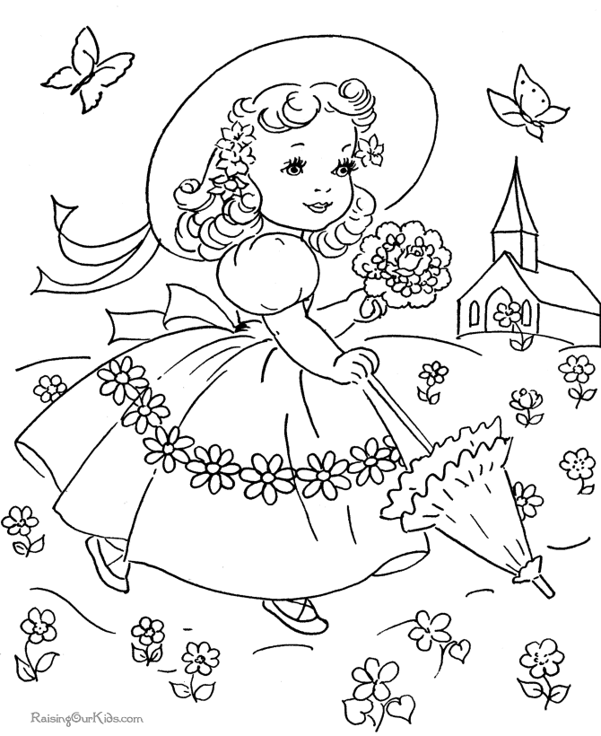 spring flowers coloring page for kids best pages