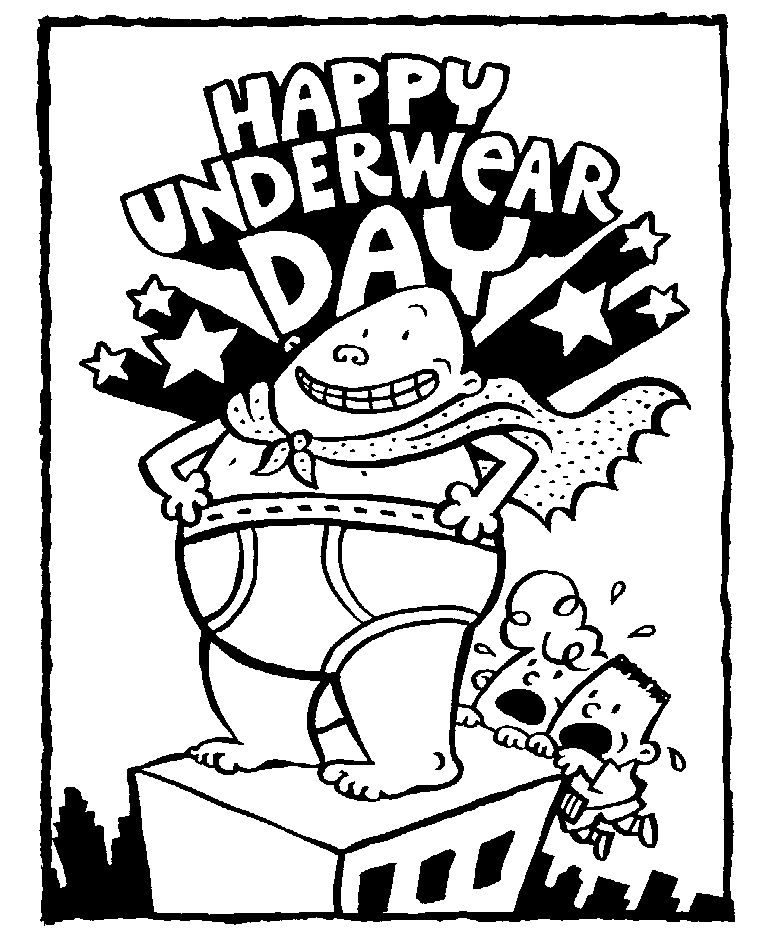 Coloring & Activity Pages: "Happy Underwear Day" Coloring Page