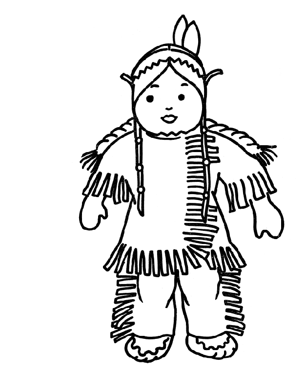 Child Native American Longhouse Coloring Page