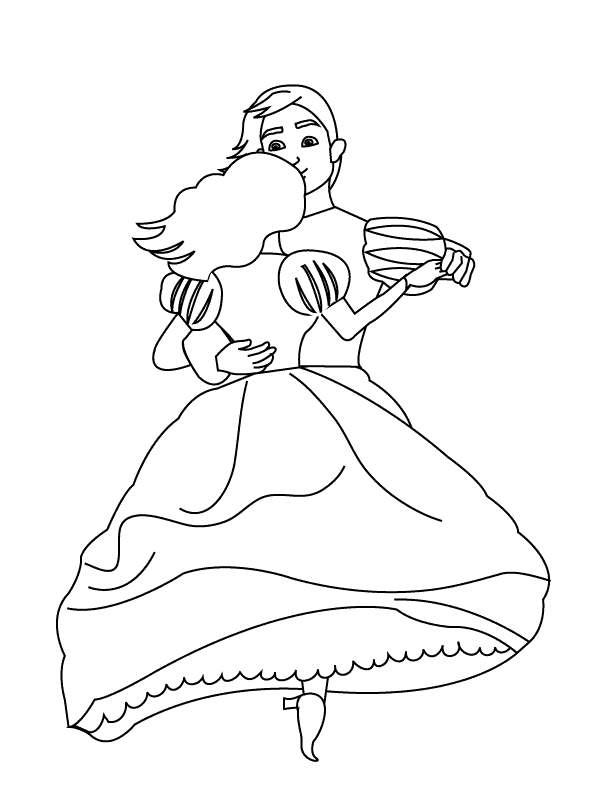 Kids Coloring Pages – Couple Dancing | coloring pages