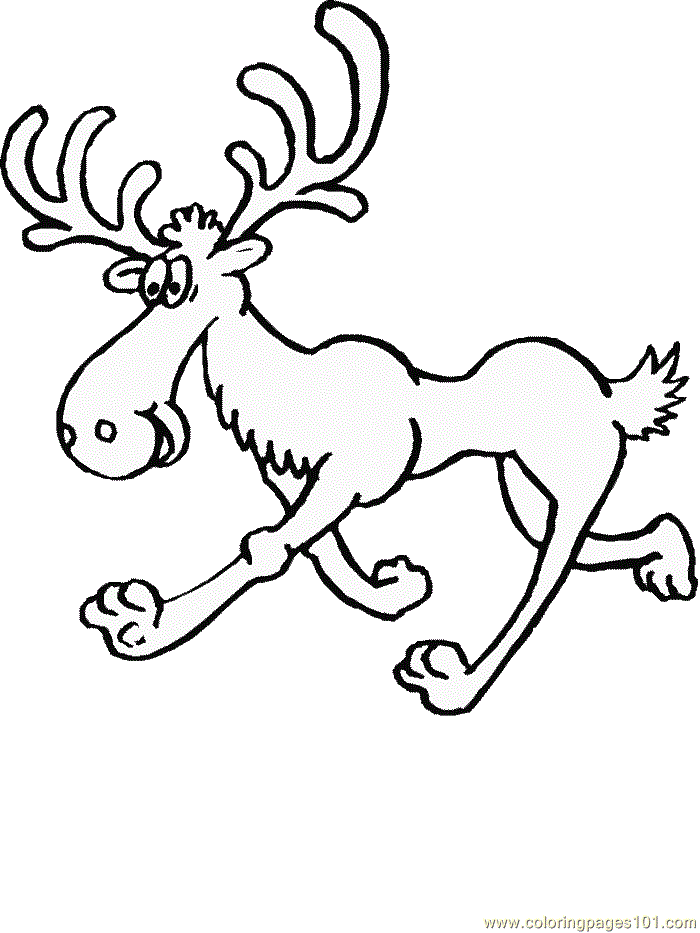 Coloring Pages Runing happy mouse (Mammals > Moose) - free 