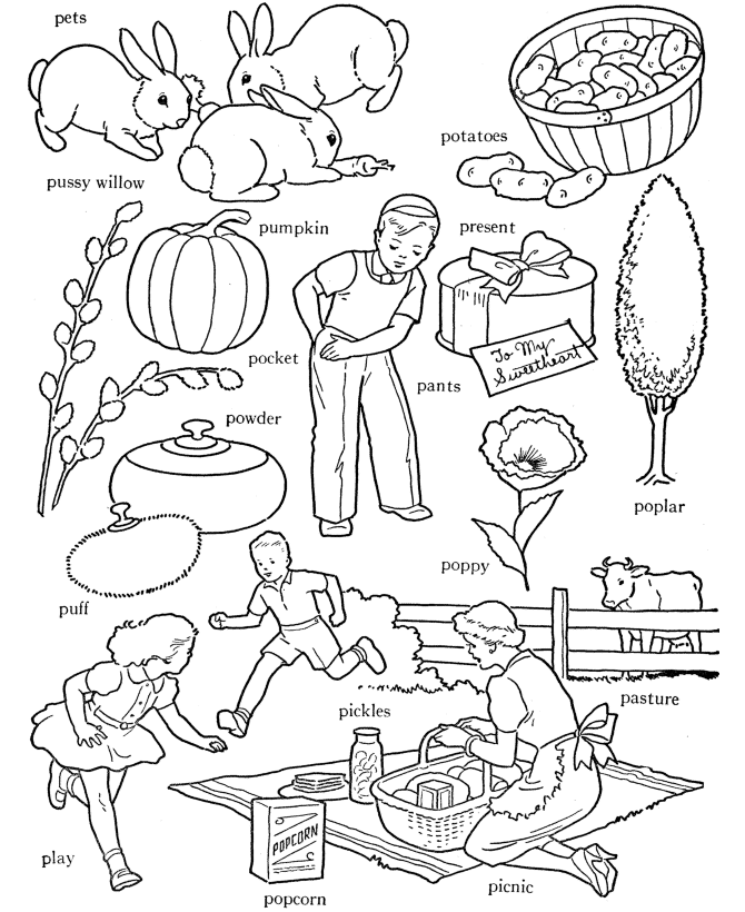 ABC Words Coloring Pages – Letter P – Picnic | Free Coloring Pages
