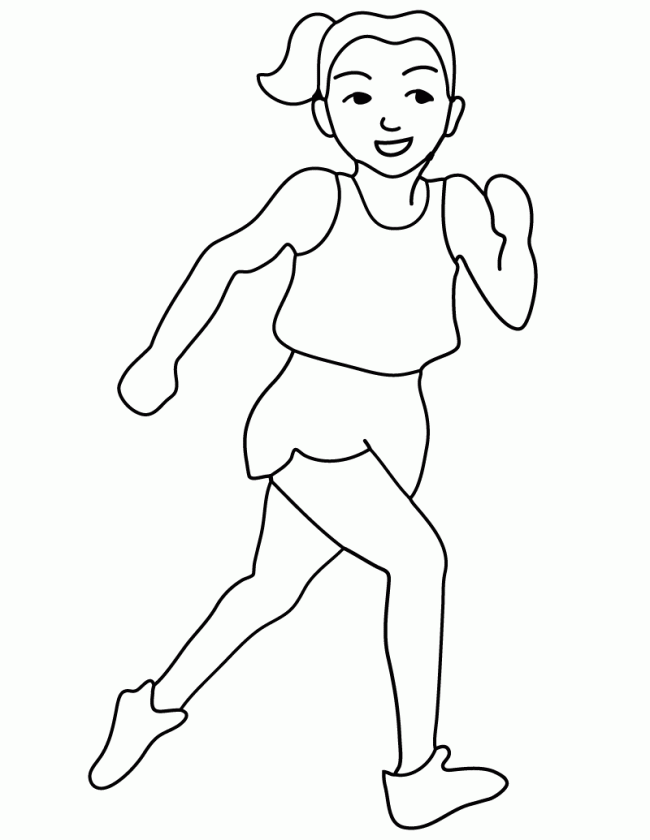 Free Printable Olympic Runner Coloring Page