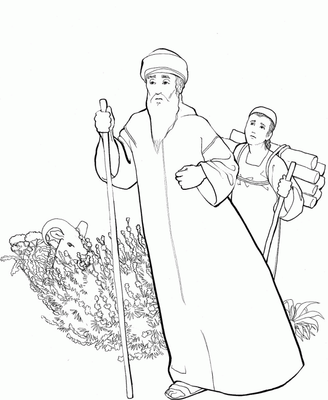 Make A Joyful Color Line Work 280656 Abraham And Isaac Coloring Page