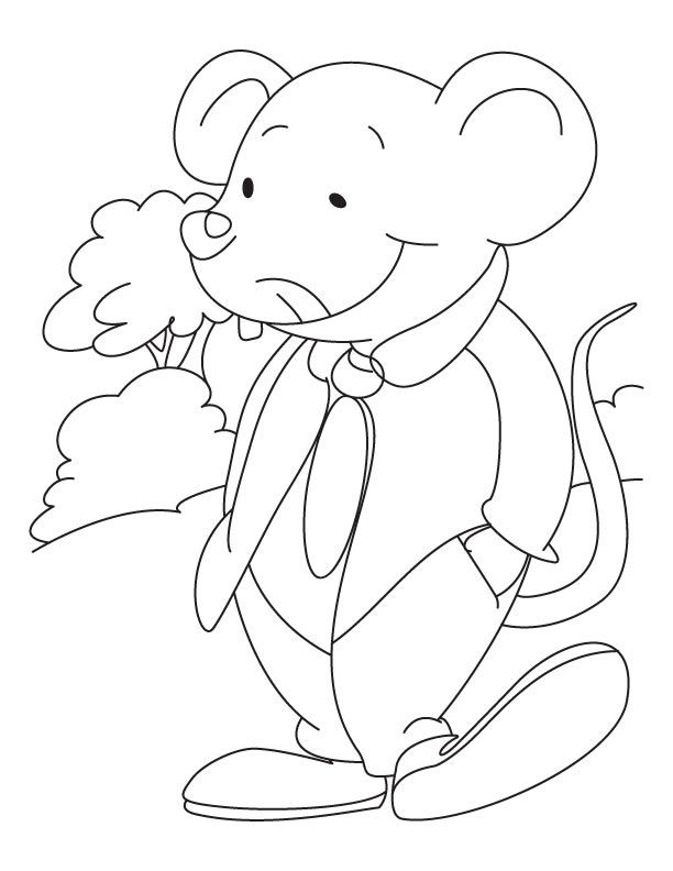 Mouse on evening walk coloring pages | Download Free Mouse on 