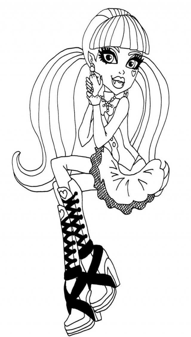 Monster High Coloring Pages Cute Draculaura Monster High 251979 