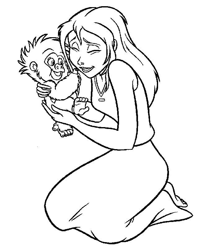 Tarzan And Jane Coloring Pages 186 | Free Printable Coloring Pages