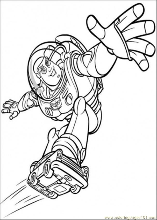 Coloring Pages Flying Buzz Lightyear (Cartoons > Toy Story) - free 