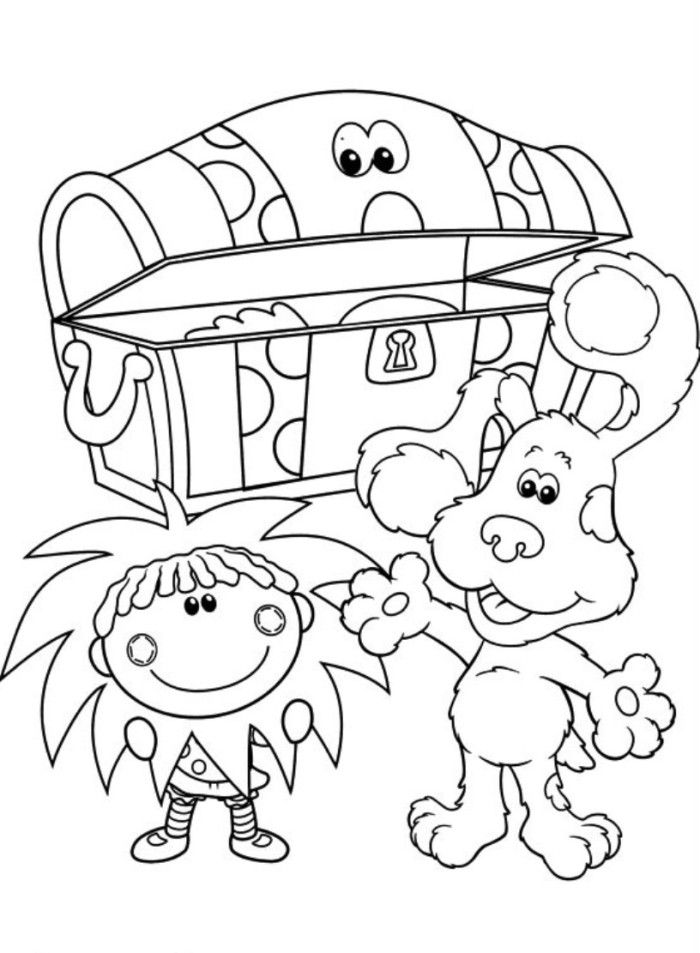 Blues Found Treasure Box Blues Clues Coloring Page - TV Show 