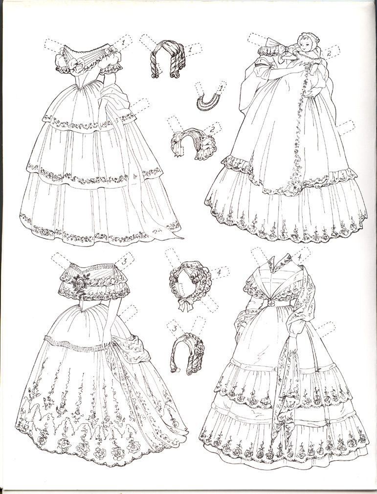 Paper Dolls in black & white to color & cut | Marges8's Blog | Page 6