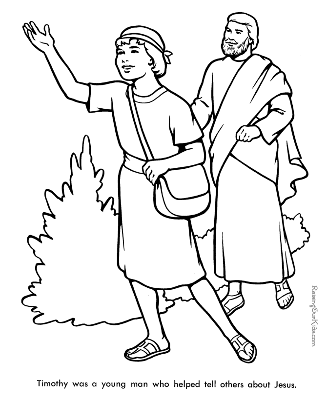 Timothy - Bible coloring page to print | Thessalonians & Timothy | Pi…