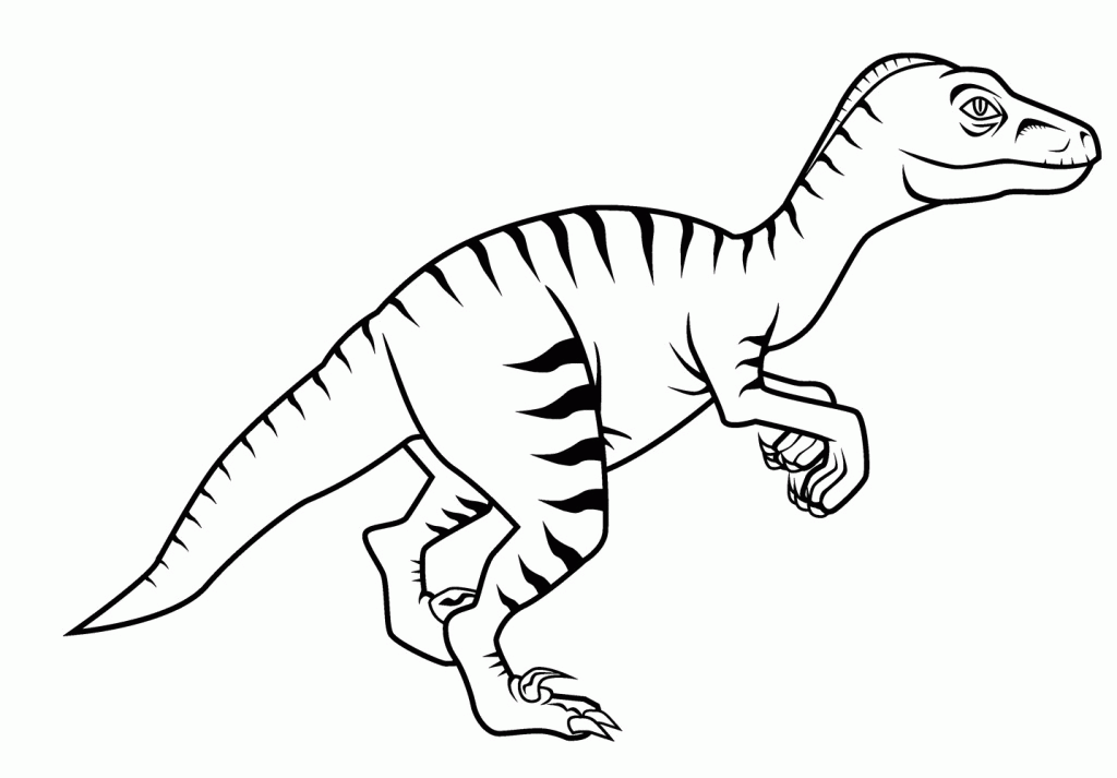 Funny Dinosaur Velociraptor Coloring Pages - deColoring