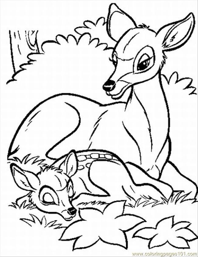 Coloring Pages Bambi Coloring Pages 2 Lrg (Cartoons > Bambi 