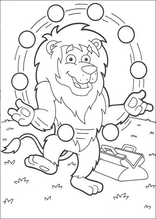 DORA THE EXPLORER coloring pages - Juggling lion