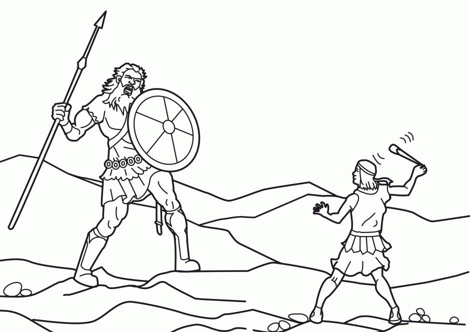 David And Goliath Coloring Pages 232038 David And Goliath Coloring 