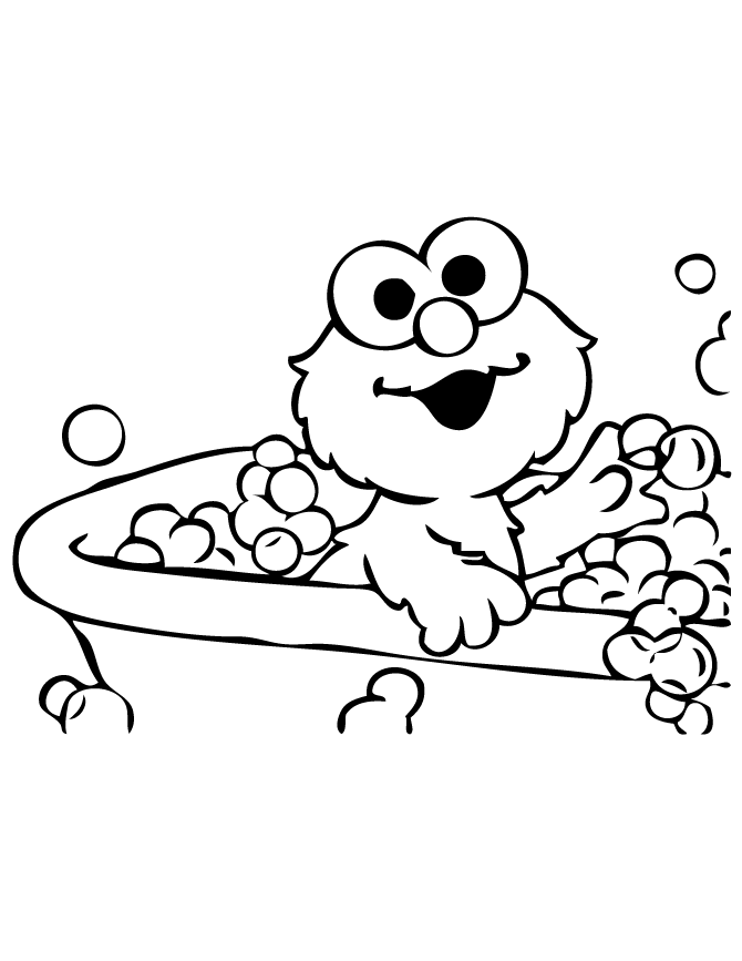 baby bathing Colouring Pages