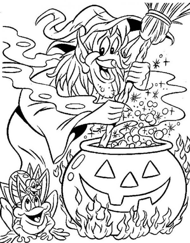 Halloween Witch Coloring Pages - Wallpapers and Images 