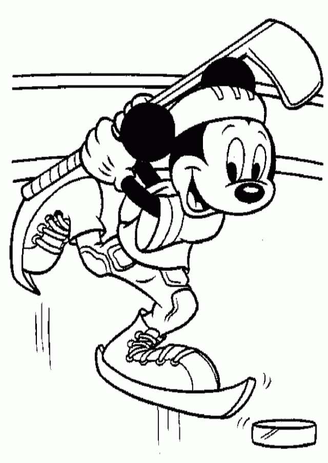 Mickey Mouse Hockey Printable Coloring Pages For Kids Free 224036 