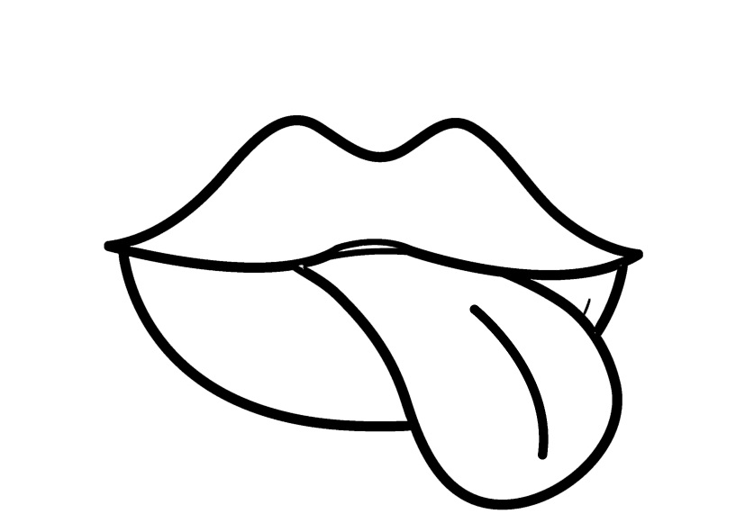 Coloring pages of tongues and mouths. Print or download for free.