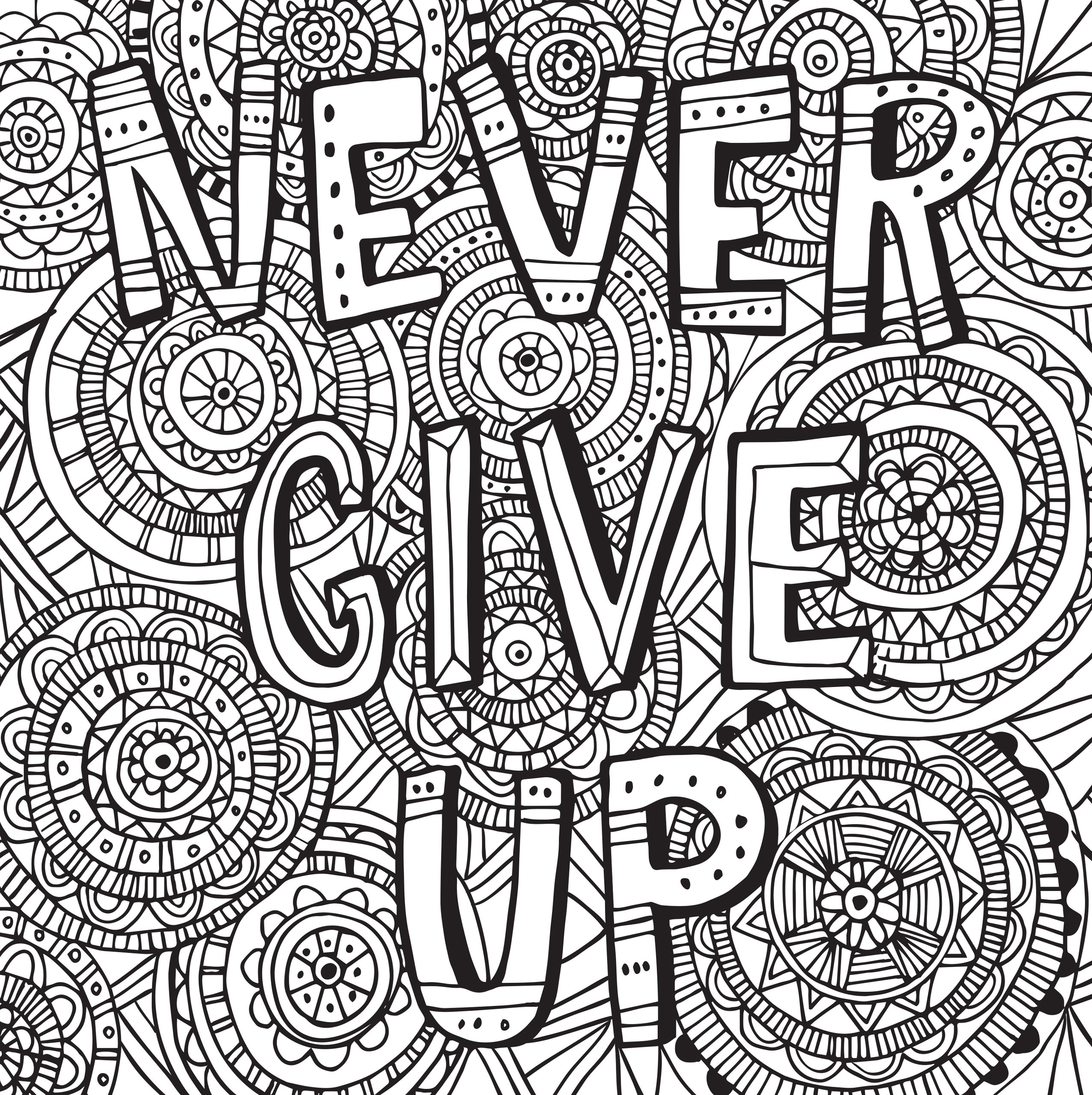 The Best Free Motivational Coloring Page Images Download - 2553*2560 - Png  Download - Free Transparent Background