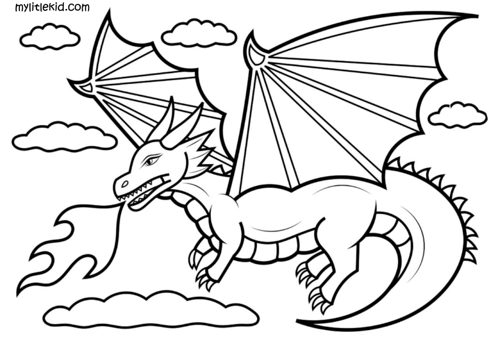 Dragon Coloring Pages — Print for free.