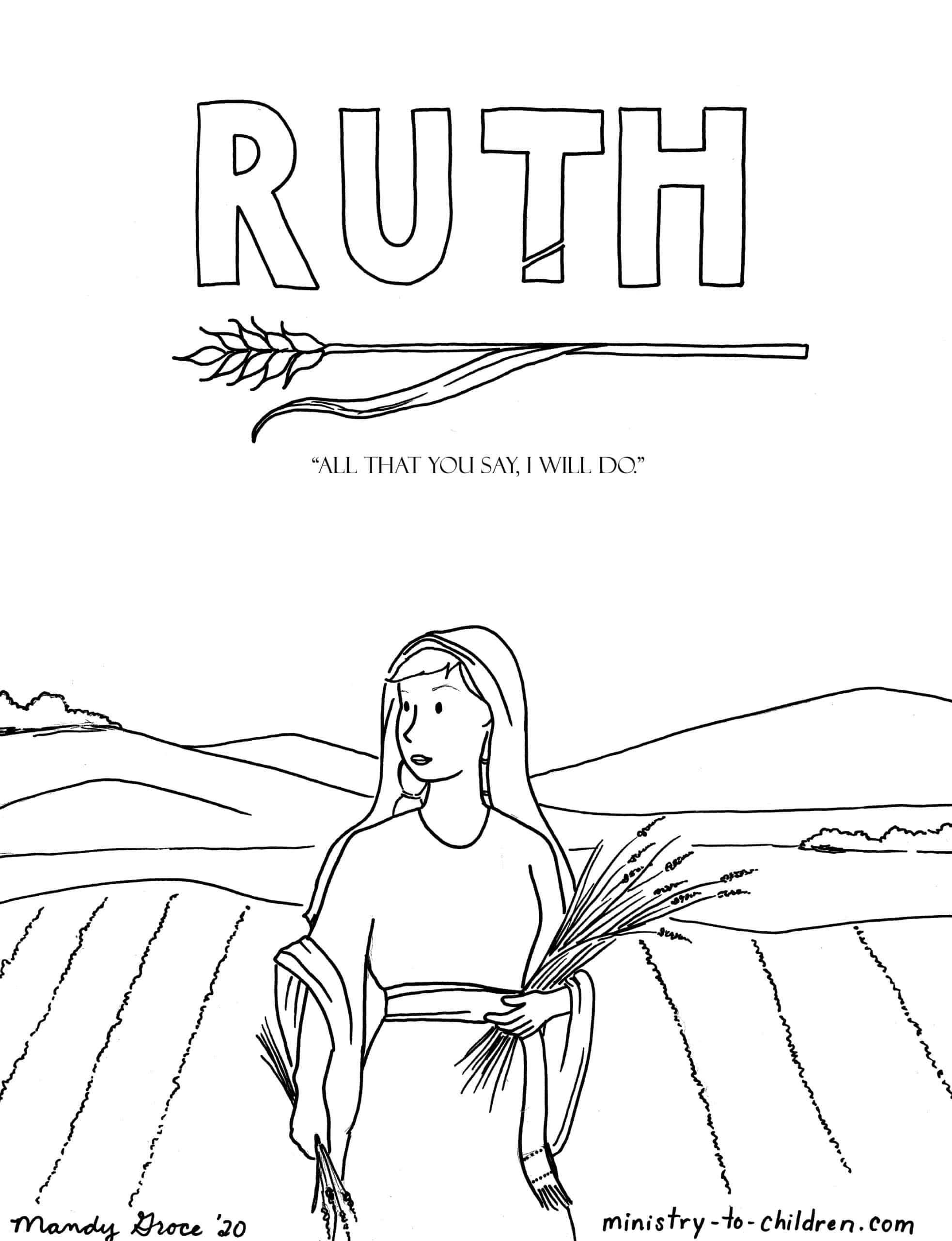 Ruth Coloring Page - Ministry-To-Children Coloring Pages, Ruth