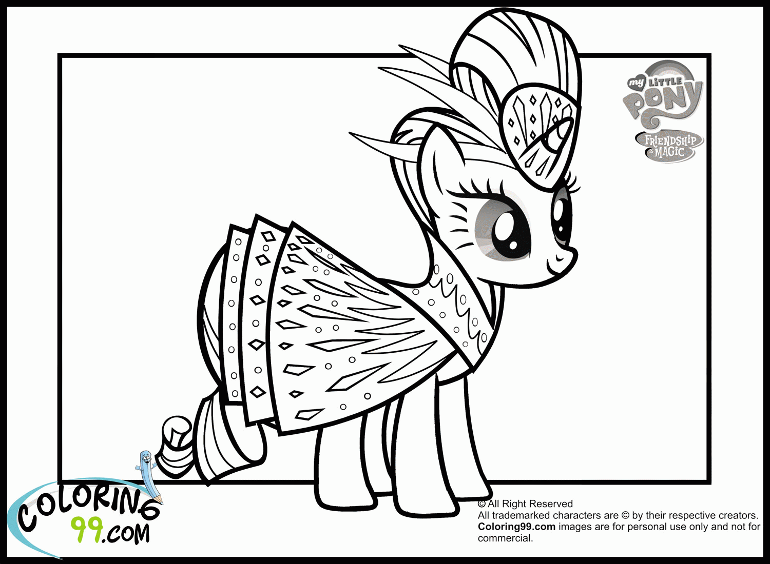 My Little Pony Rarity Coloring Pages | Team colors