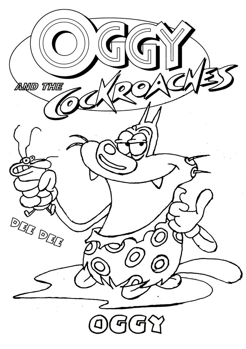 Oggy and the cockroaches coloring page5