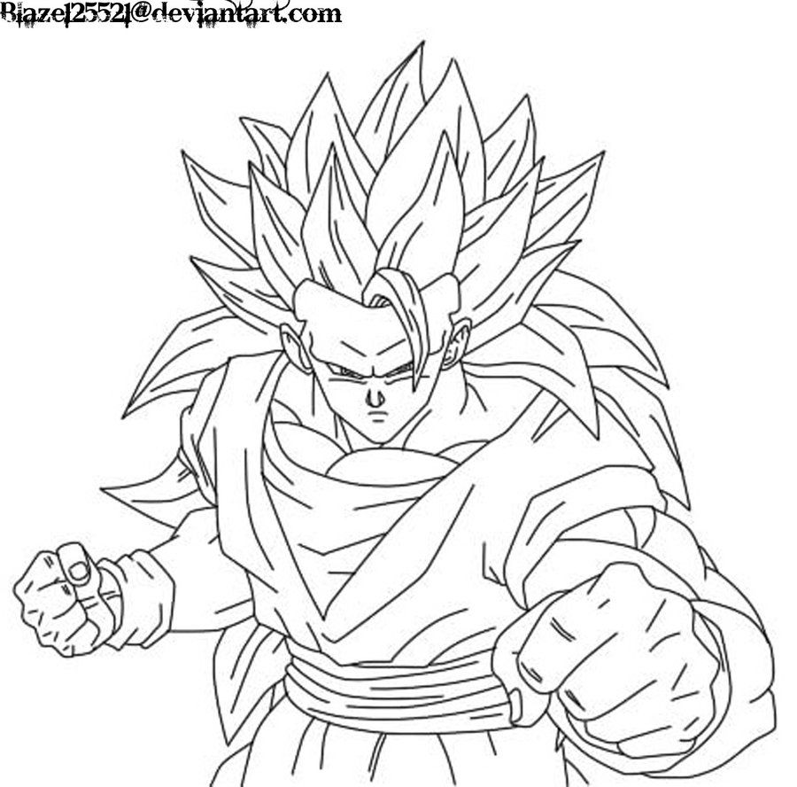 11 Pics of Goku SSJ3 Coloring Pages - Goku Super Saiyan 3 Coloring ...