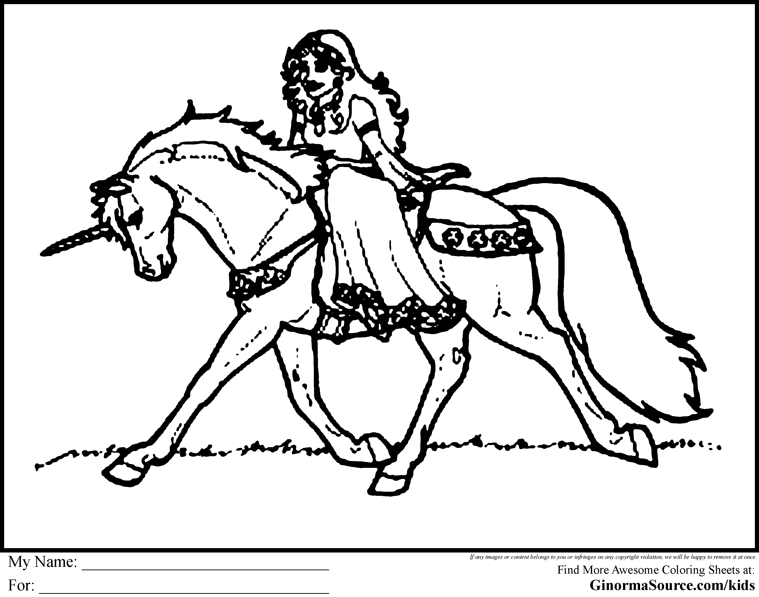 Unicorn And Princess Coloring Pages - Coloring Home