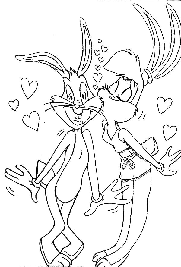 Lola Bunny Kiss Bugs Bunny Coloring Pages - Download & Print ...