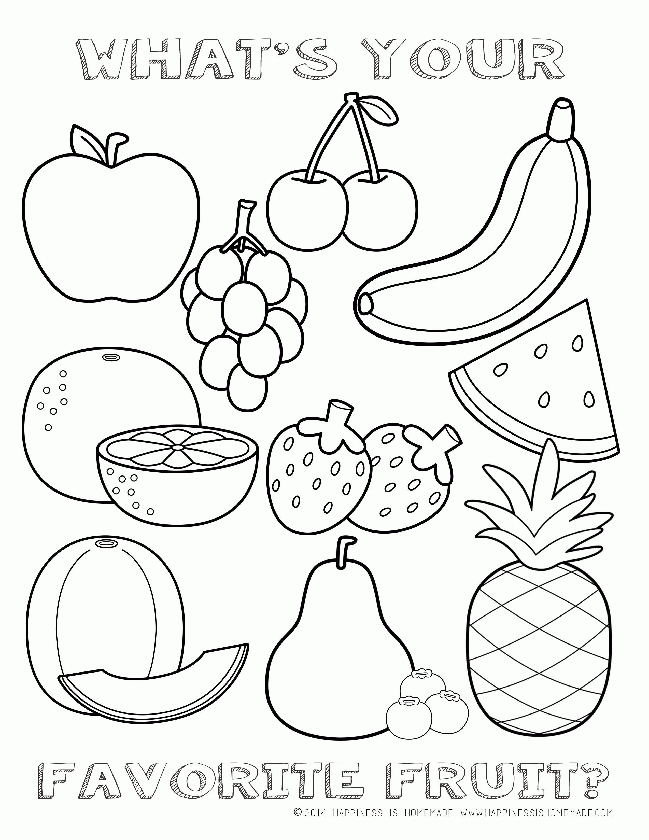 Coloring Page Fruit   Coloring Home