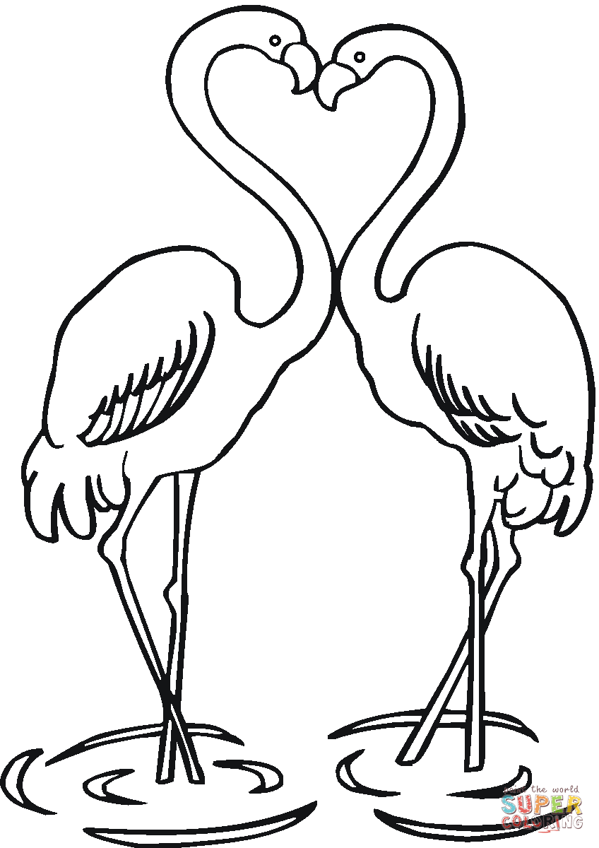 Flamingo coloring pages to download and print for free