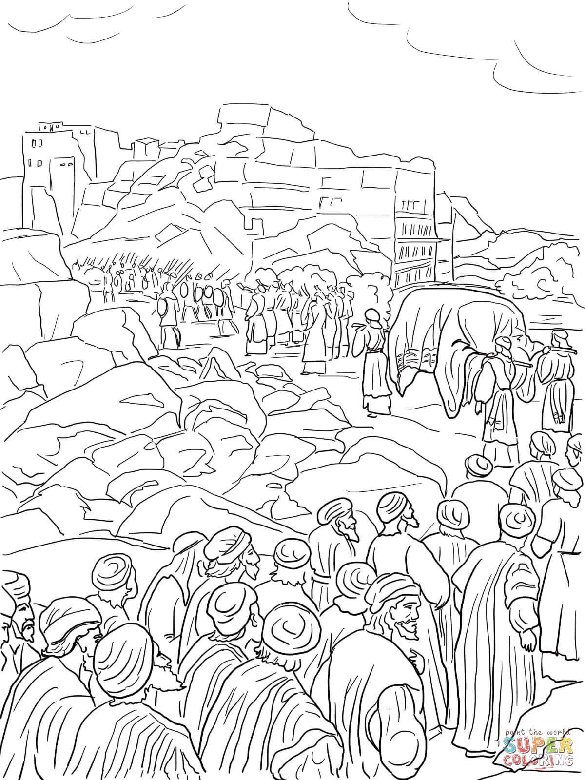 Joshua Capture Of Jericho Coloring Page | Free Printable Coloring