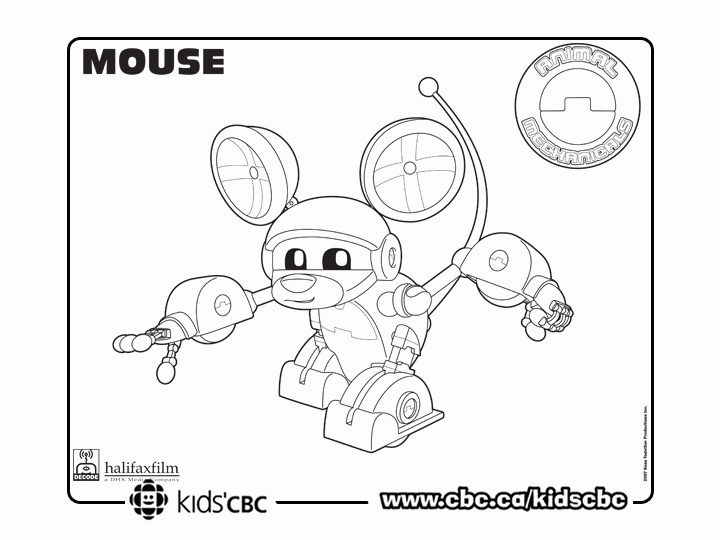 Mouse - Animal Mechanicals Coloring Page