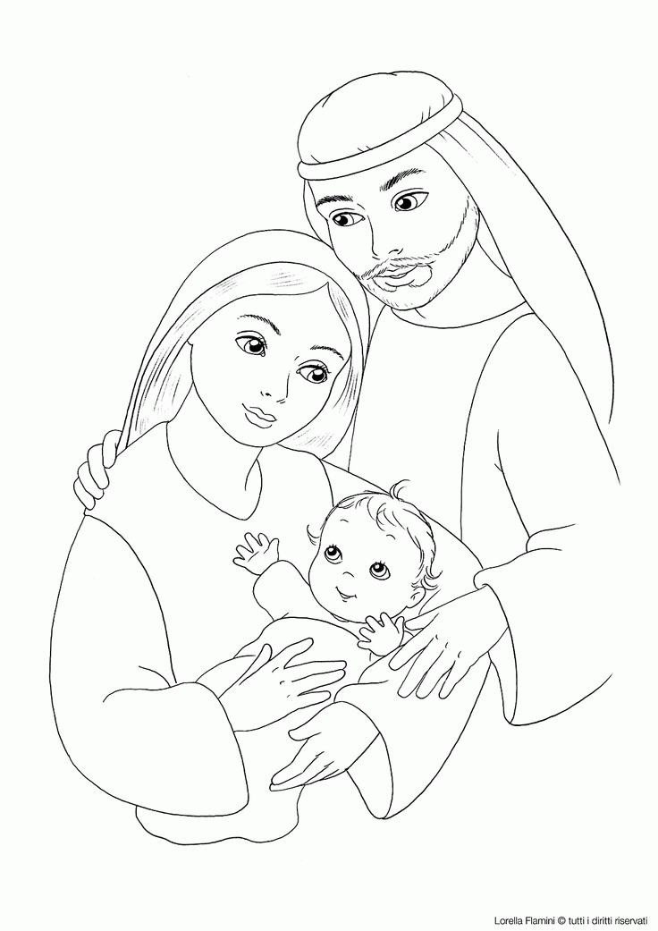 Jesus Mary and Joseph Coloring Page | Advent | Pinterest | Jesus ...