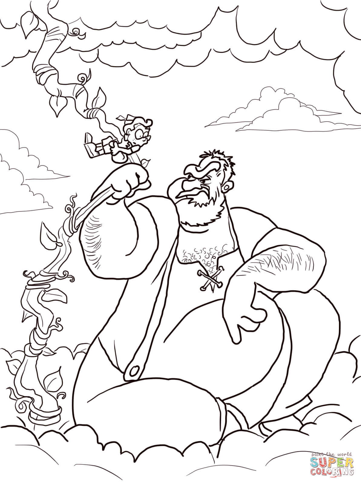 Jack and the Beanstalk Giant coloring page | Free Printable ...