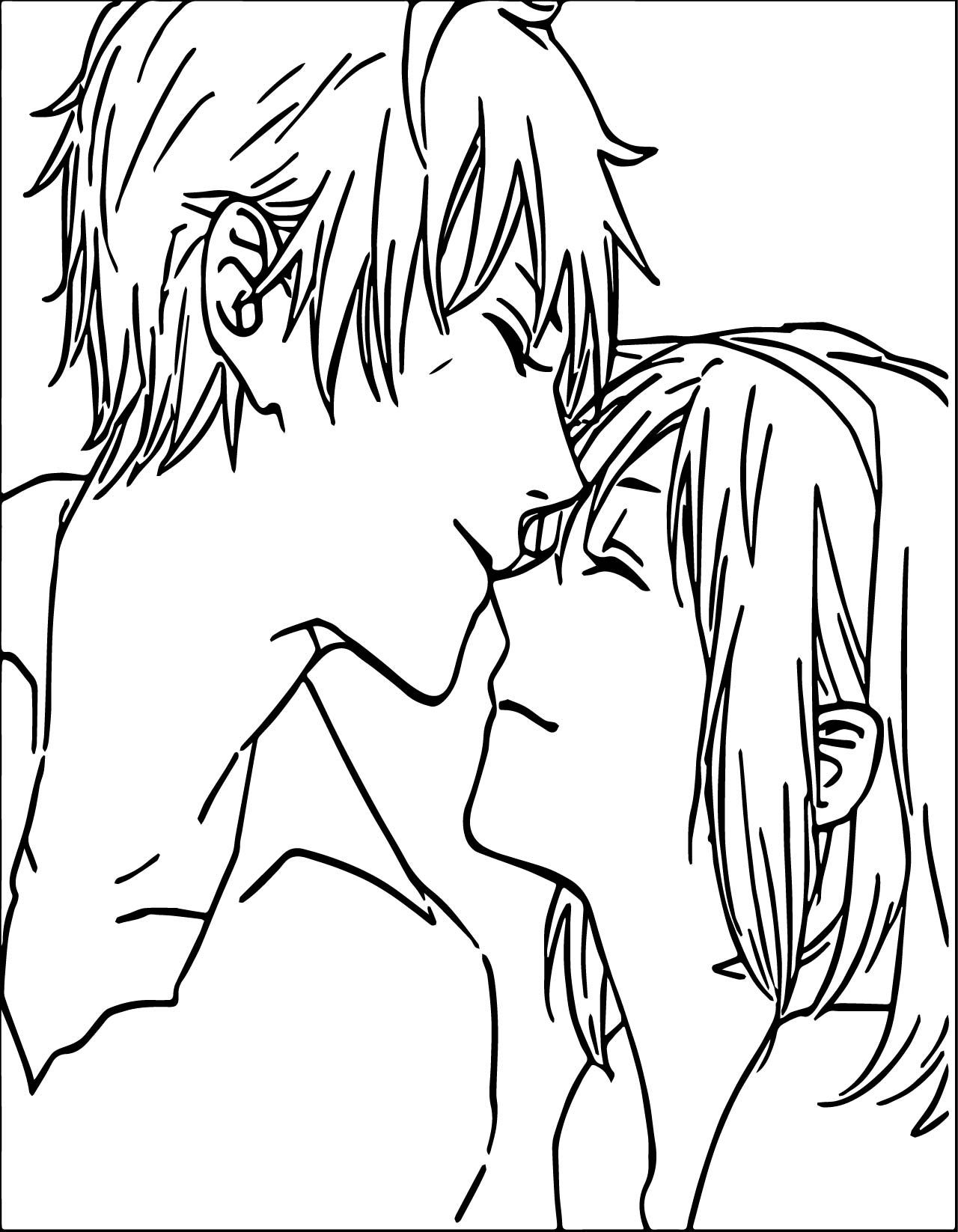 Awesome Anime Boy And Girl Couple Love Coloring Page   Love ...