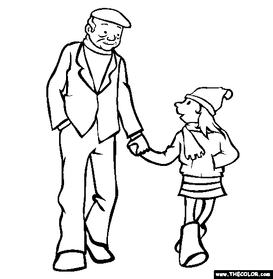 Taking A Walk Coloring Page | Color Taking a Walk